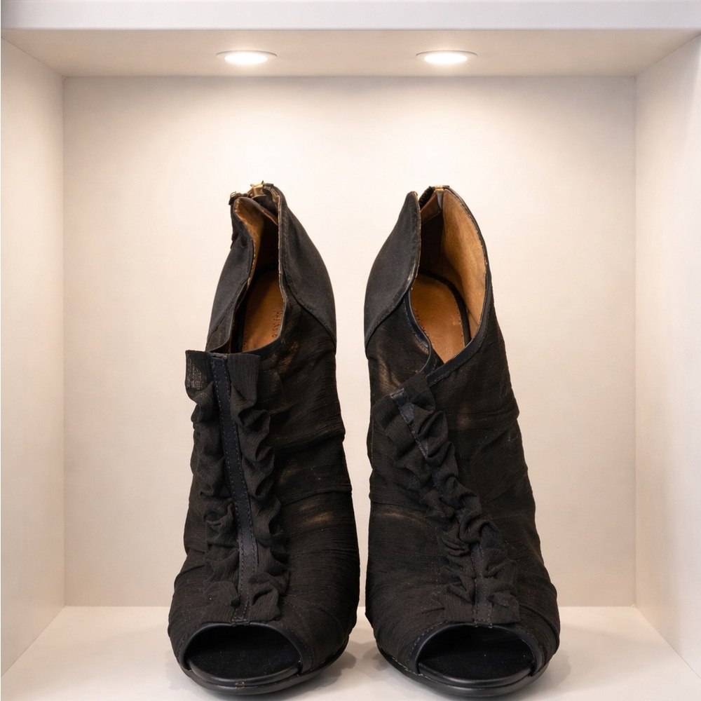 Nine West Black Peep-Toe Heels